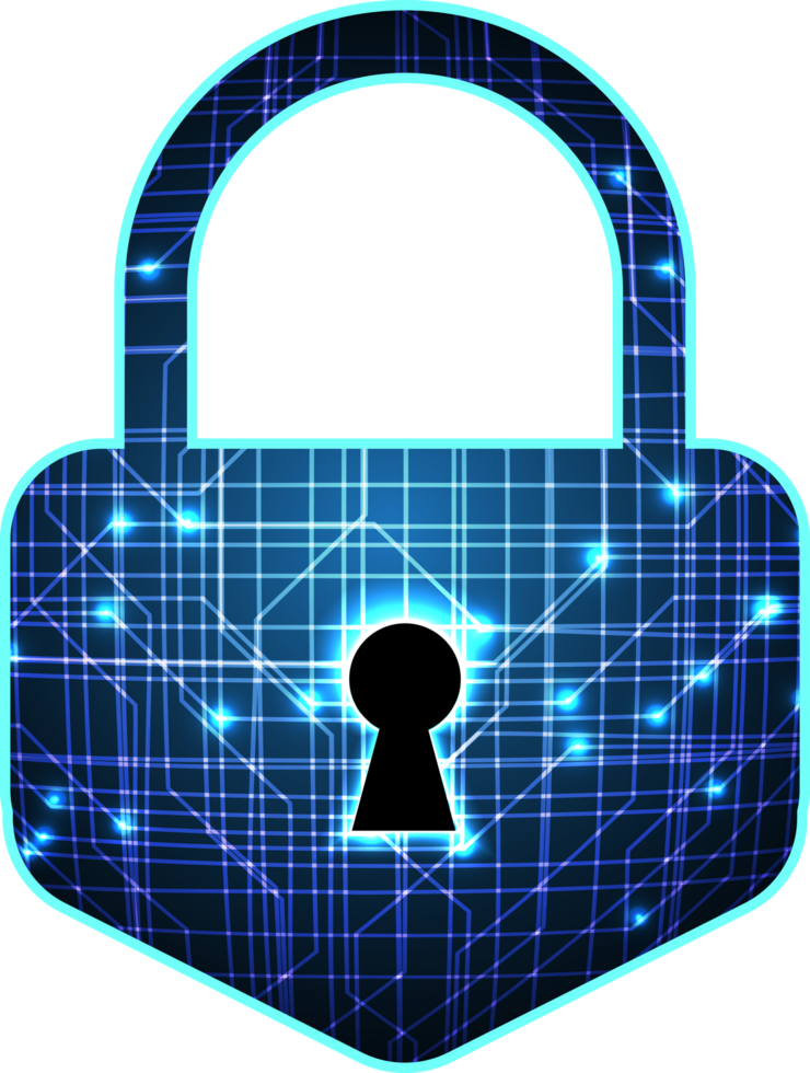 Technology padlock cropout png