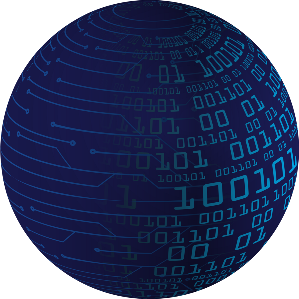 Blue technology globe crop-out png