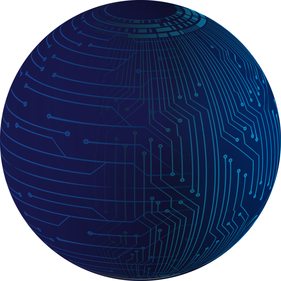 Blue technology globe crop-out png