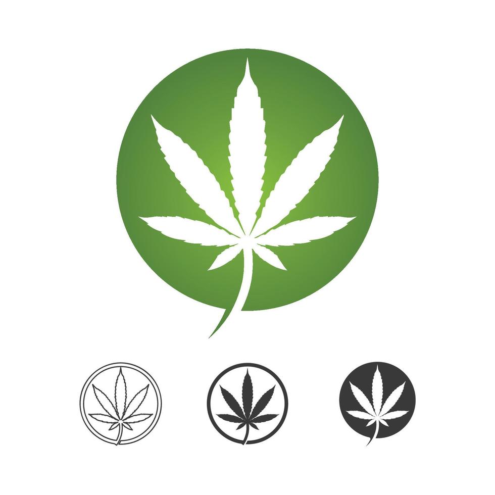 cannabis logo and marijuana leaf icon vector design