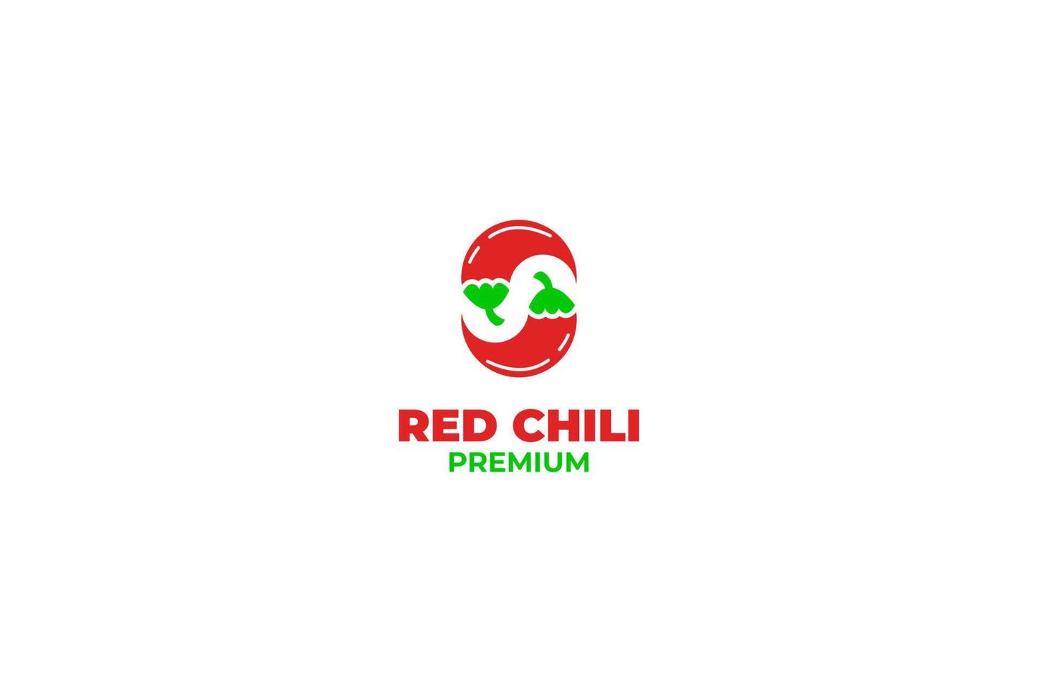Flat pepper chili logo design vector illustration