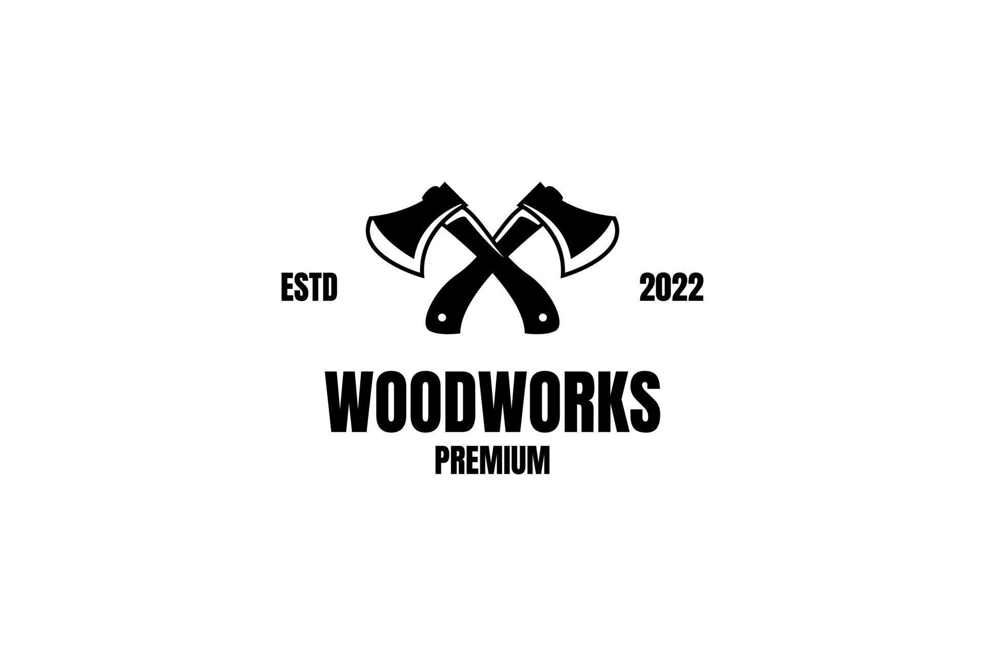 Cross axe logo design vector template illustration 13860299 Vector Art