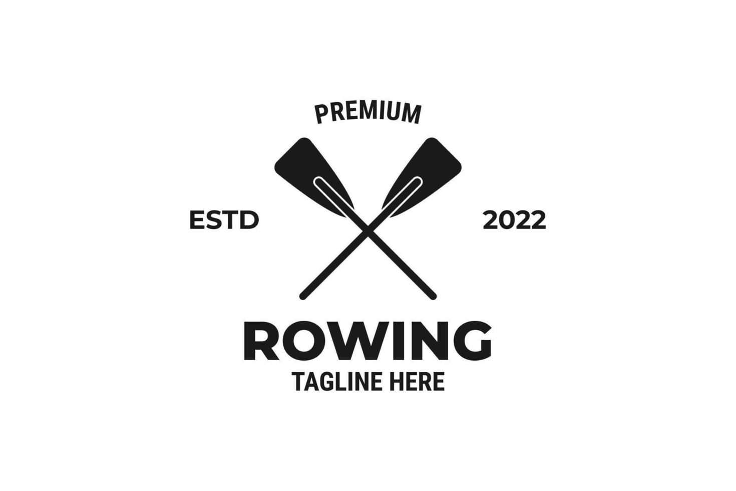 Flat crossed rowing oar logo design vector illustration
