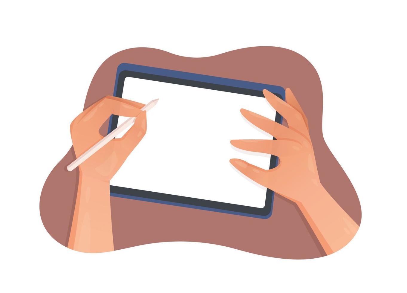 dibujar con una tableta gráfica. ilustración vectorial de dibujo