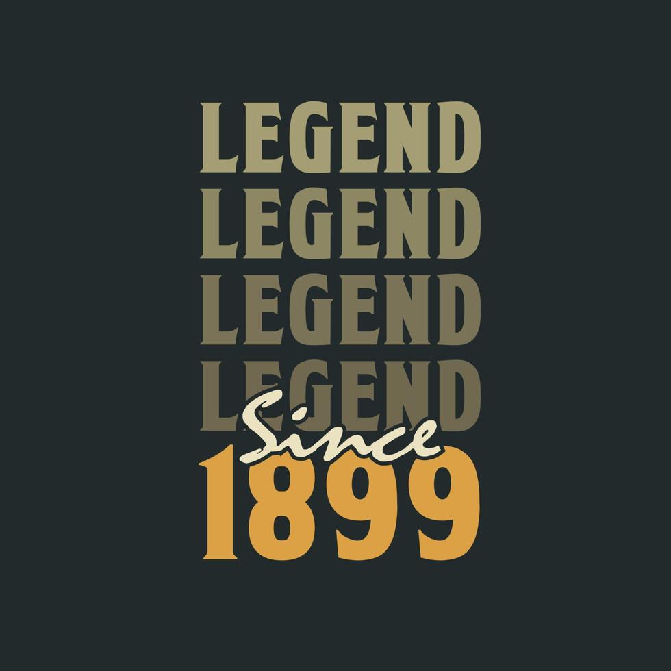 Legend Since 1899,  Vintage 1899 birthday celebration design vector