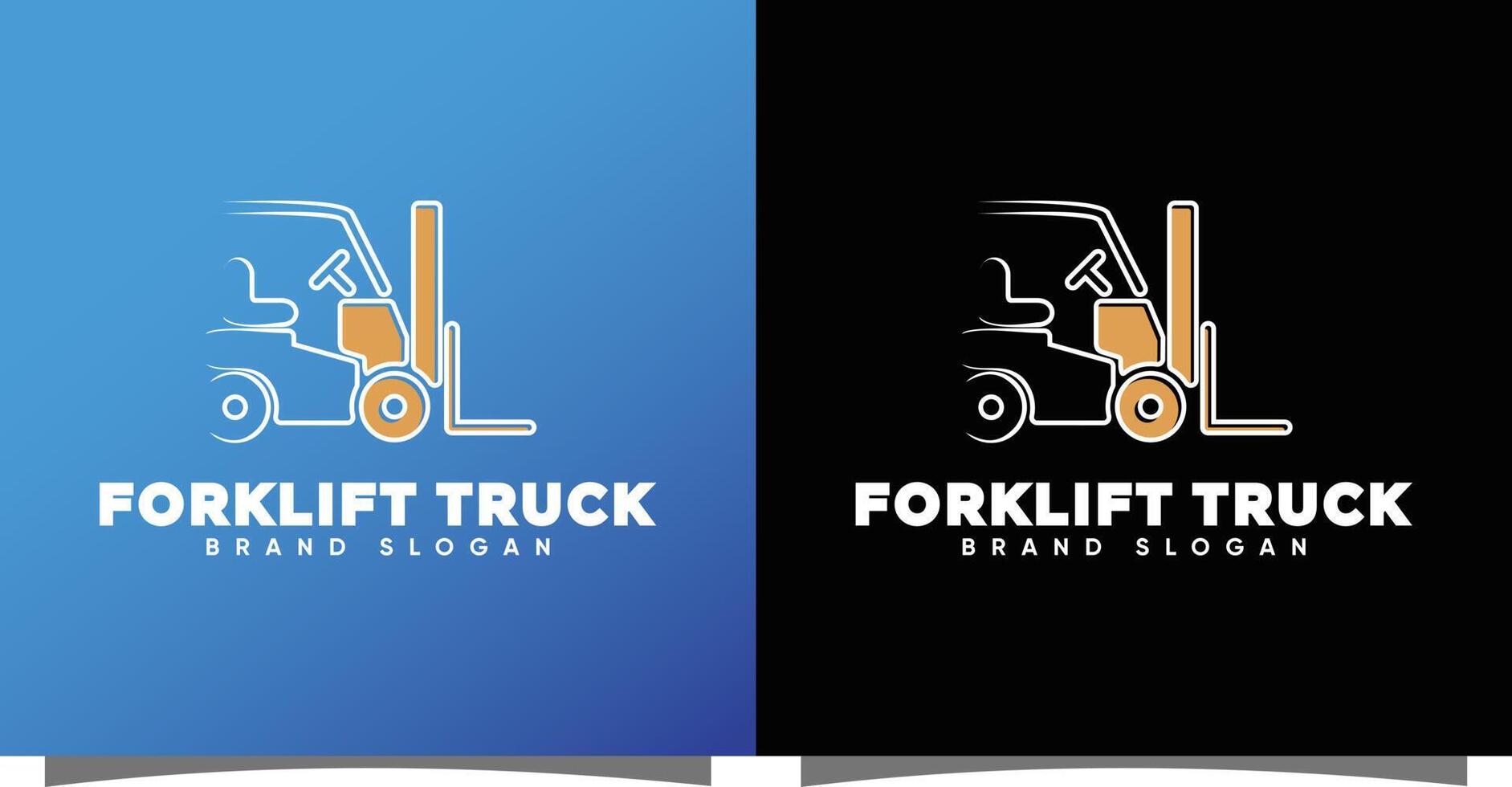 Forklift logo with creative modern syle Premium Vector