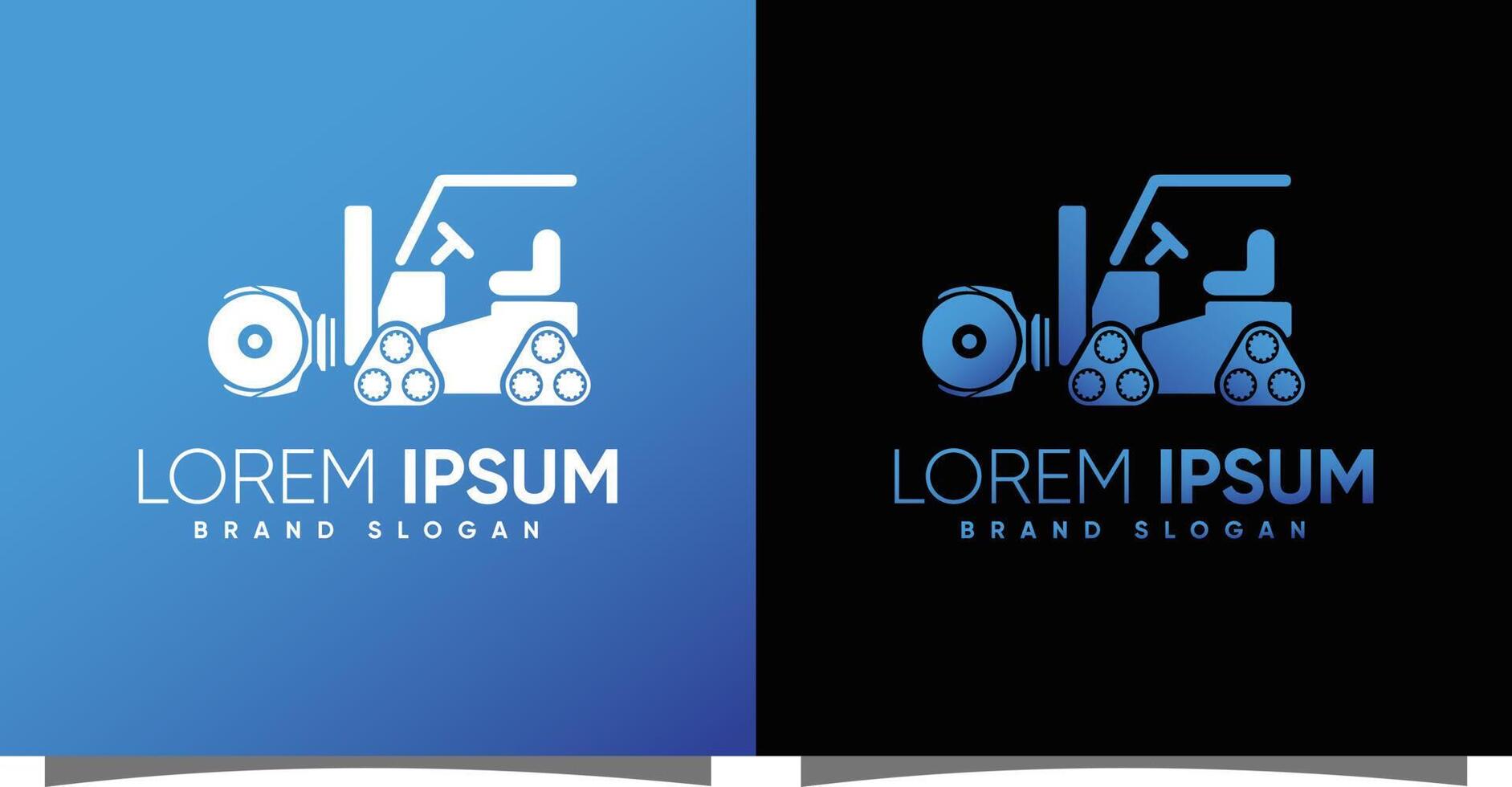 Forklift logo with creative modern syle Premium Vector