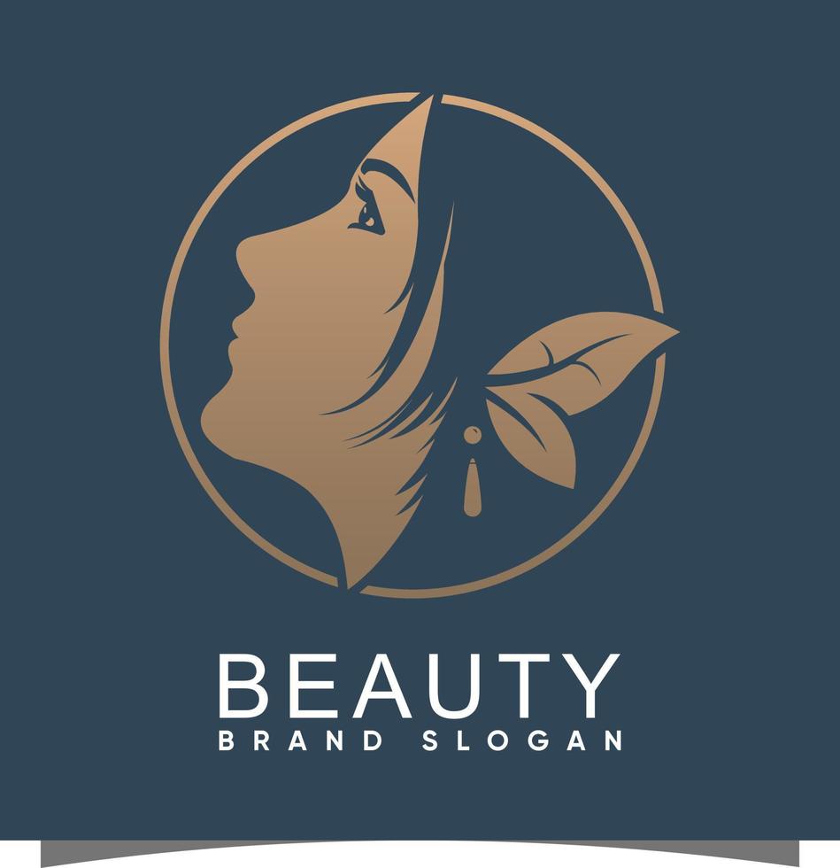 logotipo de belleza con vector premium de diseño moderno