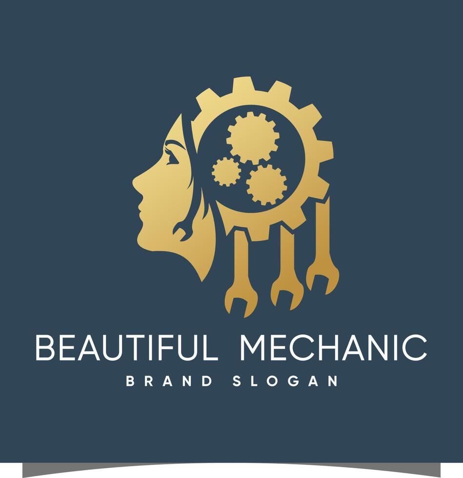 Beauty Mechanic logo with modern design premium vector