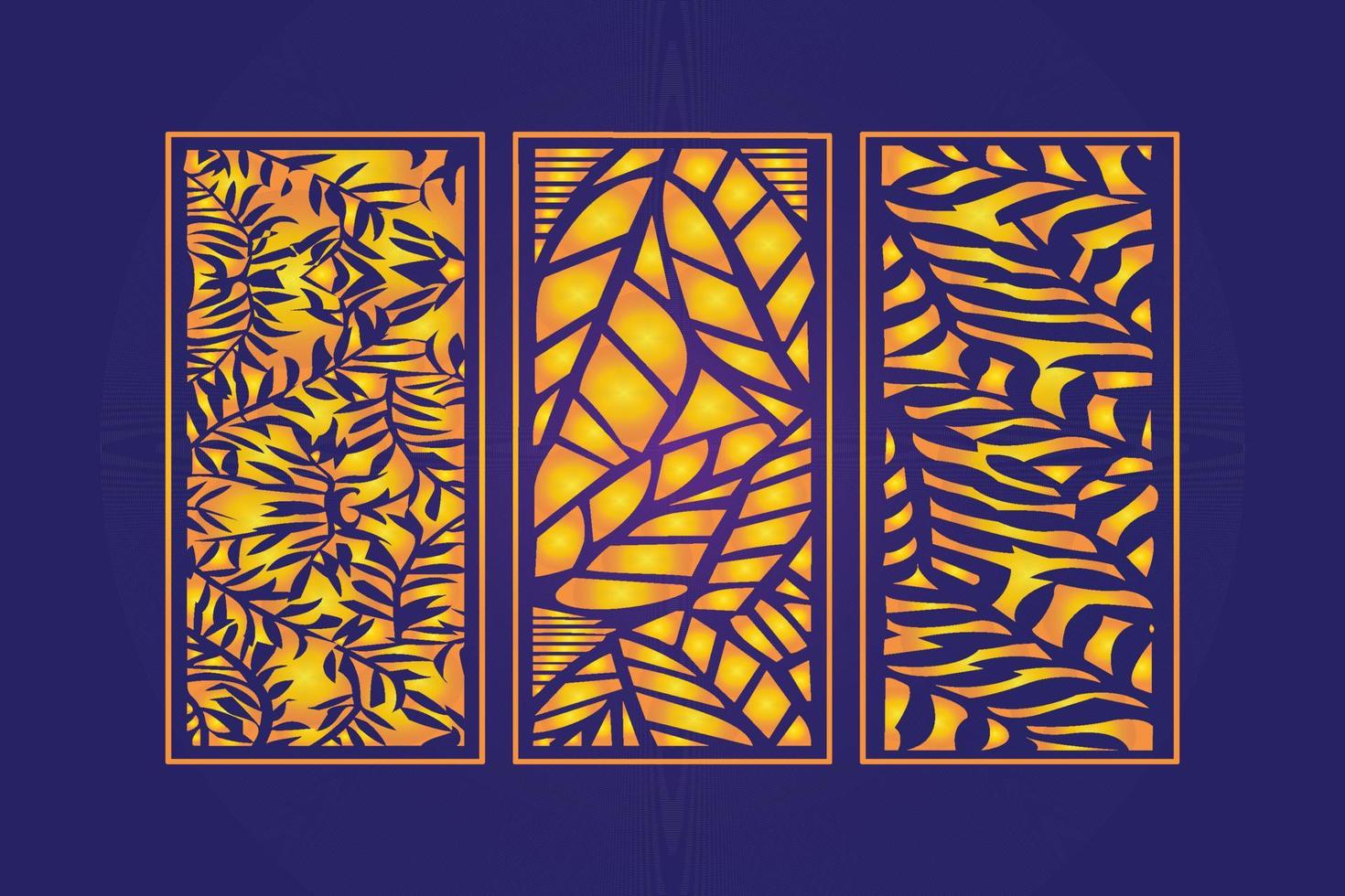 decorativo troquelado floral islámico abstracto patrón láser corte paneles plantilla oro vector