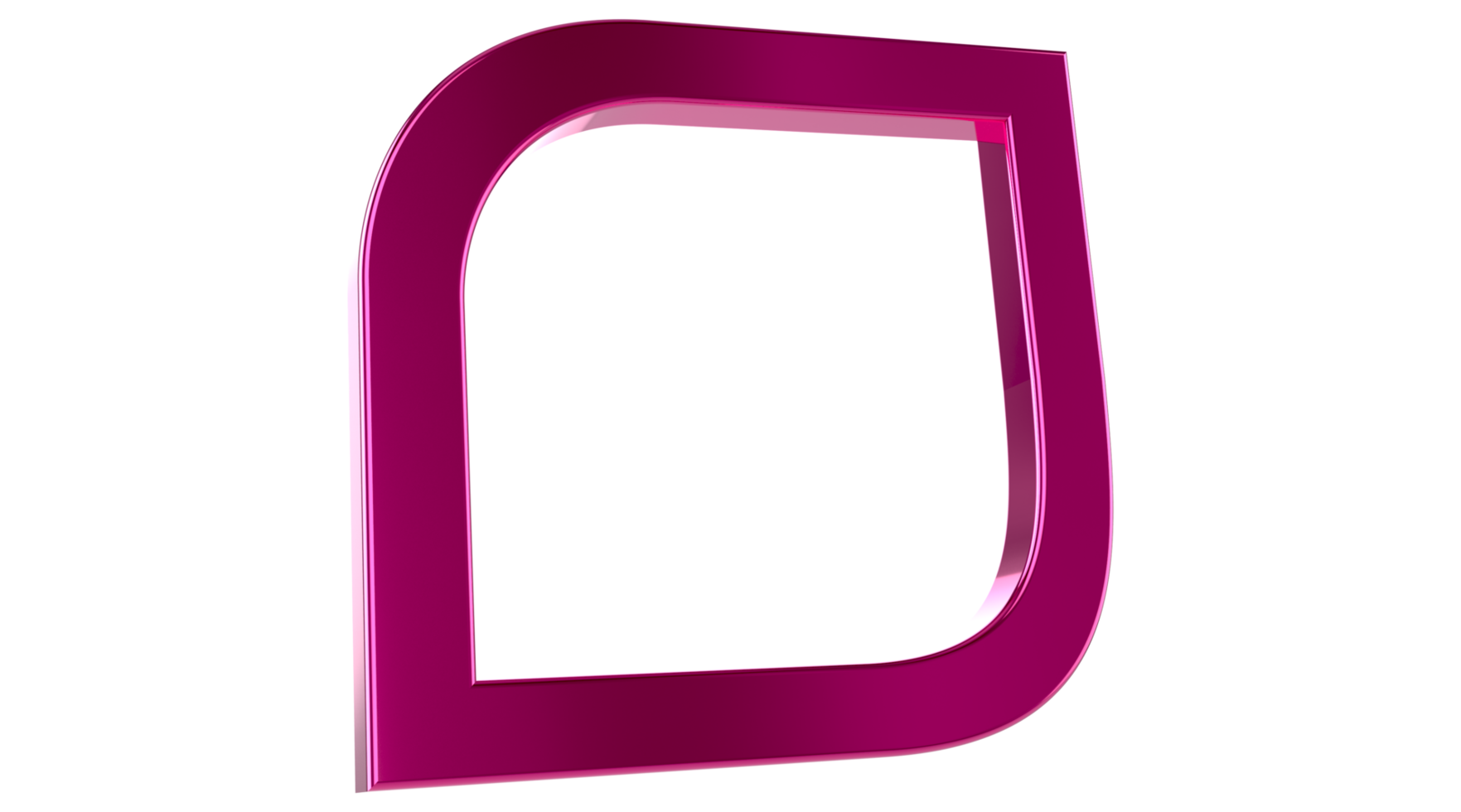 3D shape illustration PNG with transparent background. 3d Frame. Geometric design element, Modern shape.