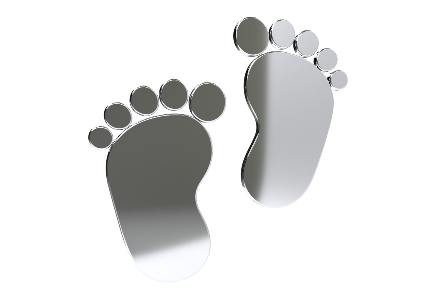 3D Render Baby foot bare foot heart icon Transparent Background PNG Baby Feet, Footprint, Hearts