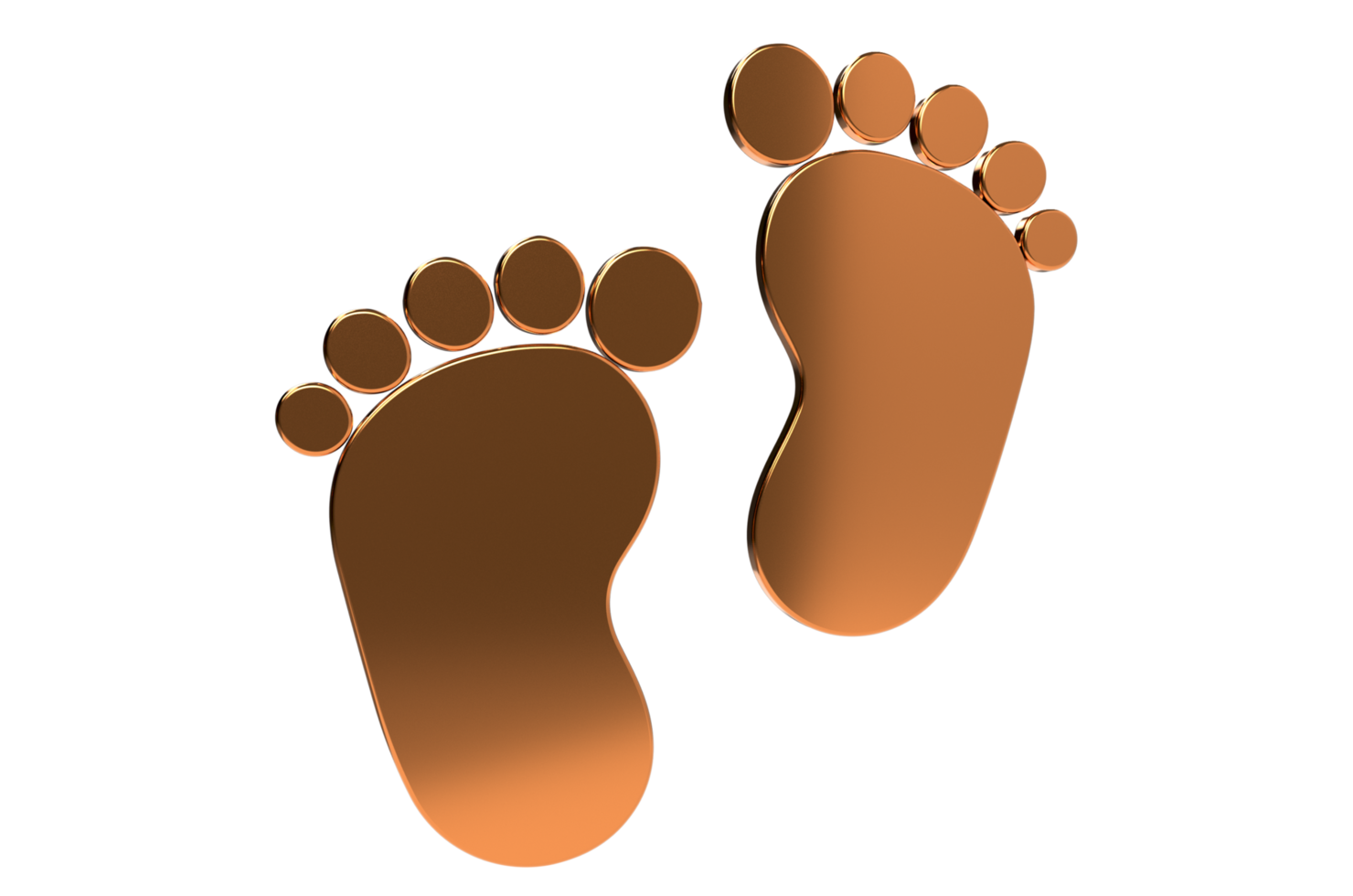 3D Render Baby foot bare foot heart icon Transparent Background PNG Baby Feet, Footprint, Hearts