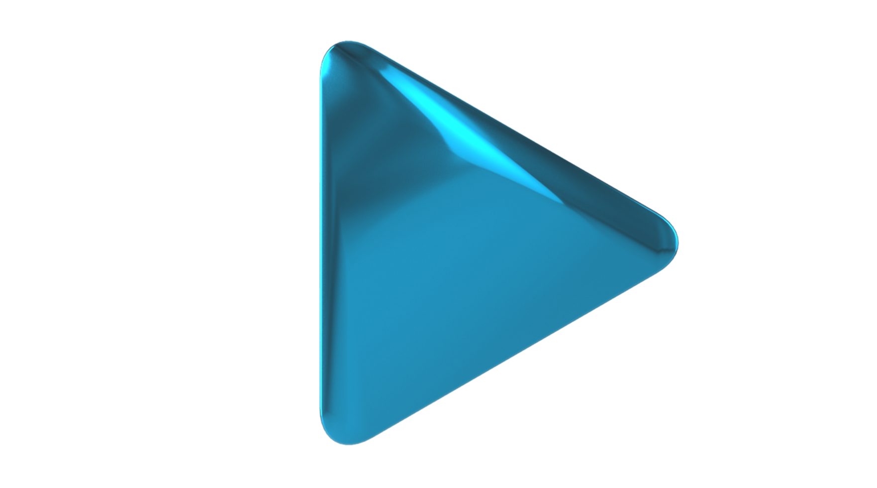 Botón de reproducción de signo de triángulo 3d png con fondo transparente