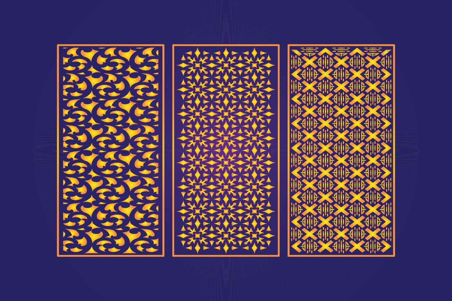 decorativo troquelado floral islámico abstracto patrón láser corte paneles plantilla oro vector