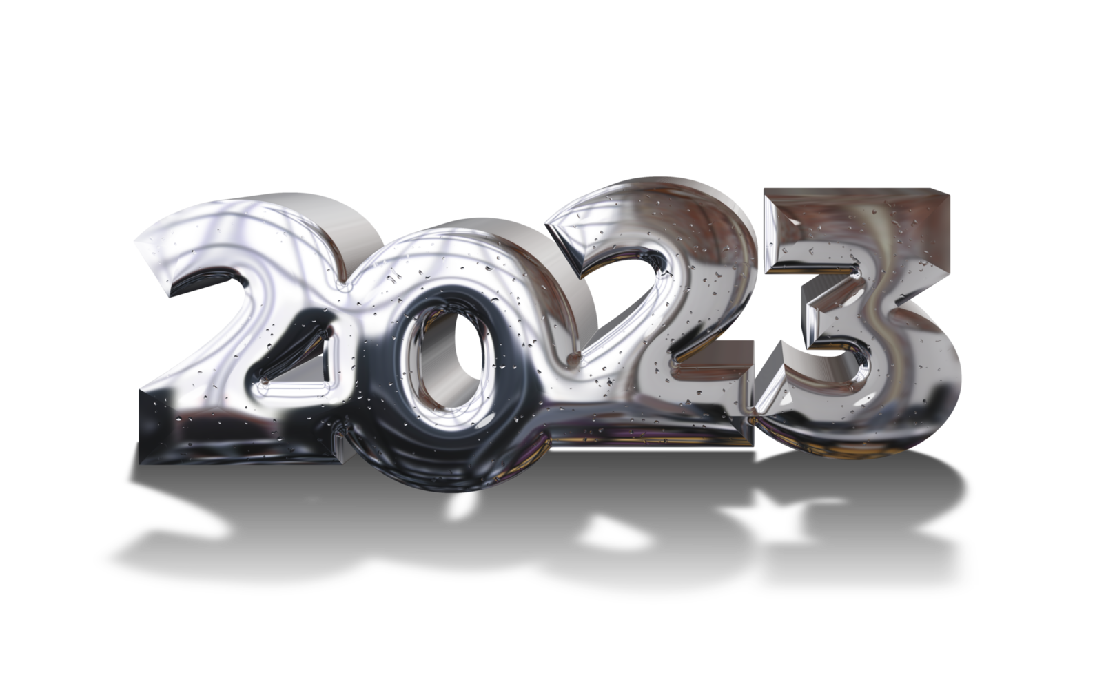 3d ilustración año nuevo 2023 plata png