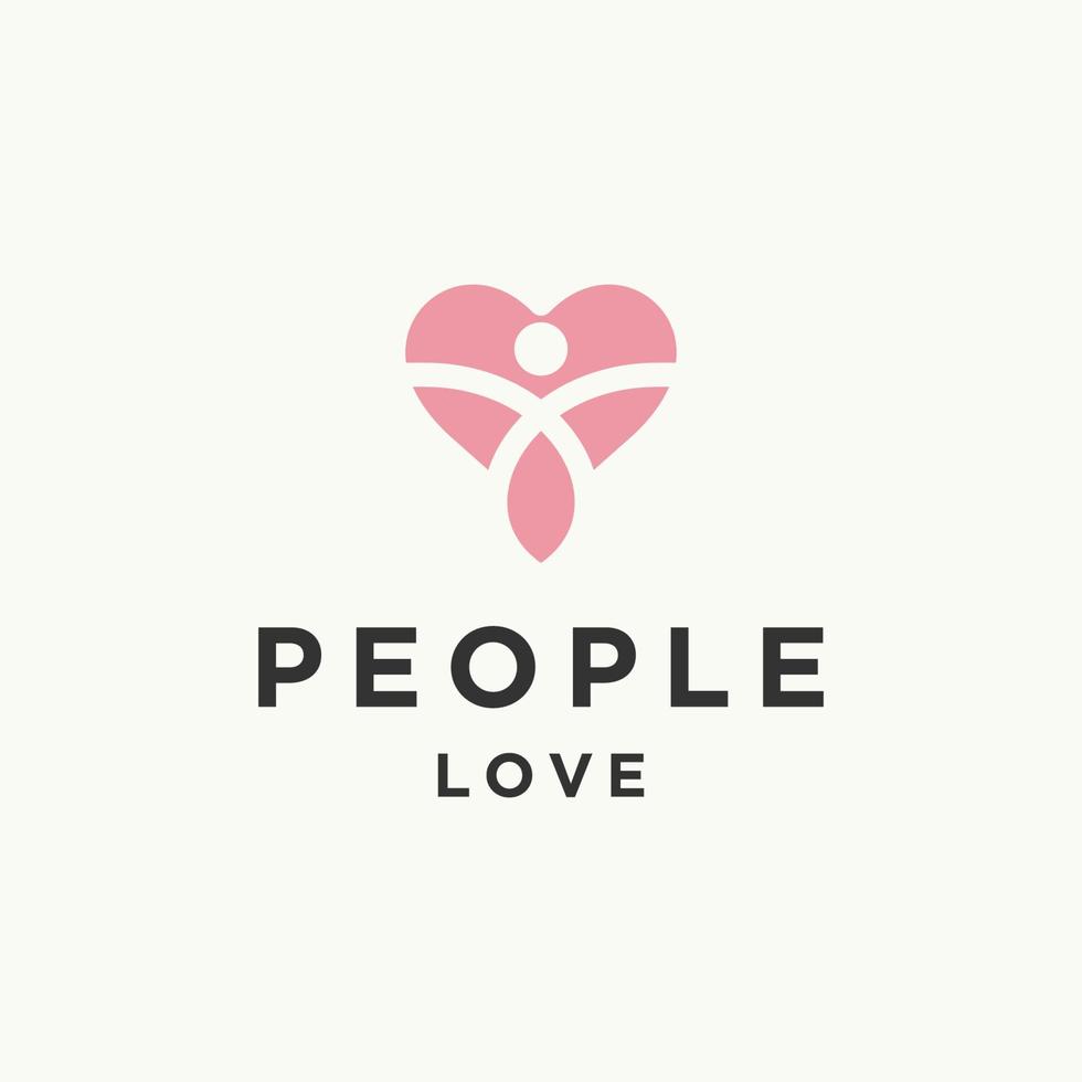 People logo icon flat design template vector