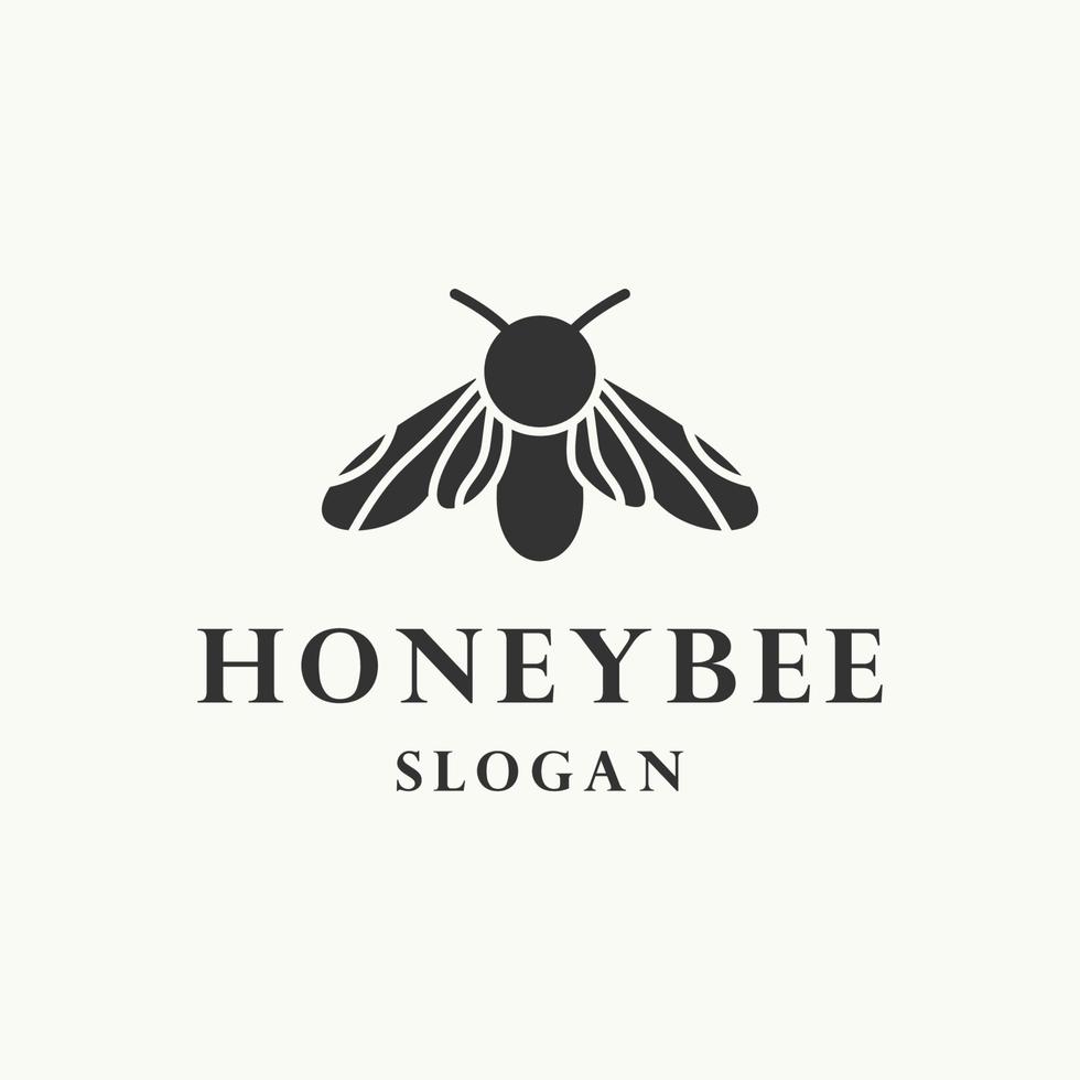 plantilla de diseño plano de icono de logotipo de abeja de miel vector