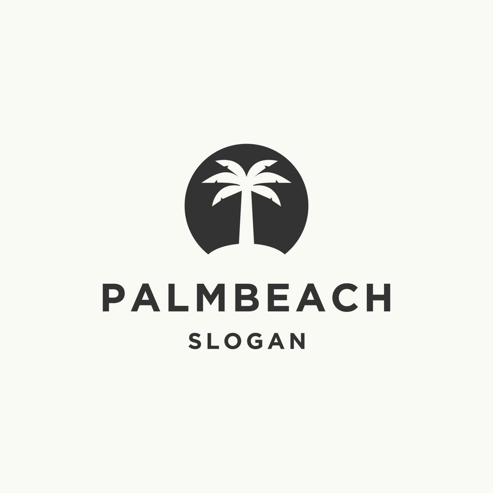 Palm beach logo icon design template vector illustration