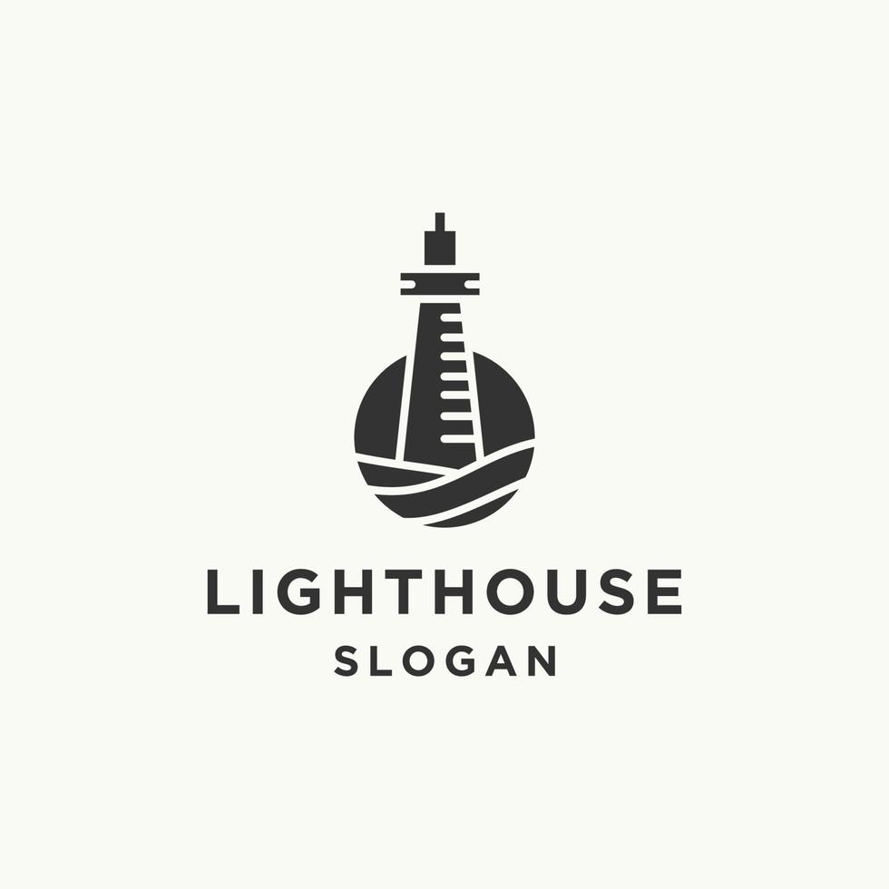 Light house logo icon flat design template vector