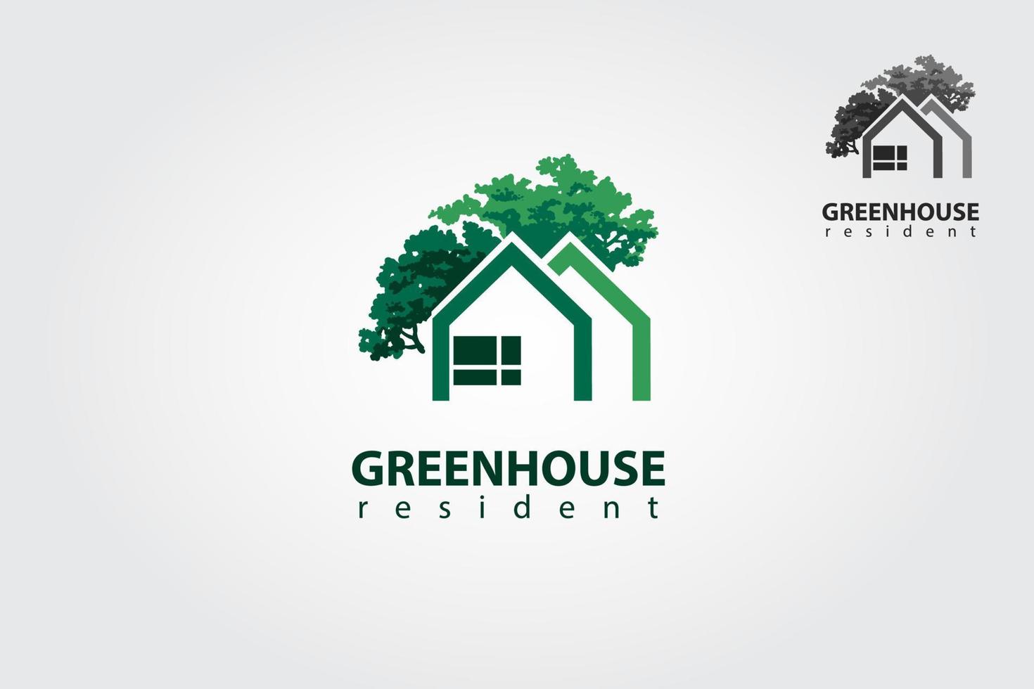 Green House Vector Logo Template. This logo symbolizes a neighborhood, protection, peace, growth, and care or concern to development, or some things that close with nature, ecological and environment.