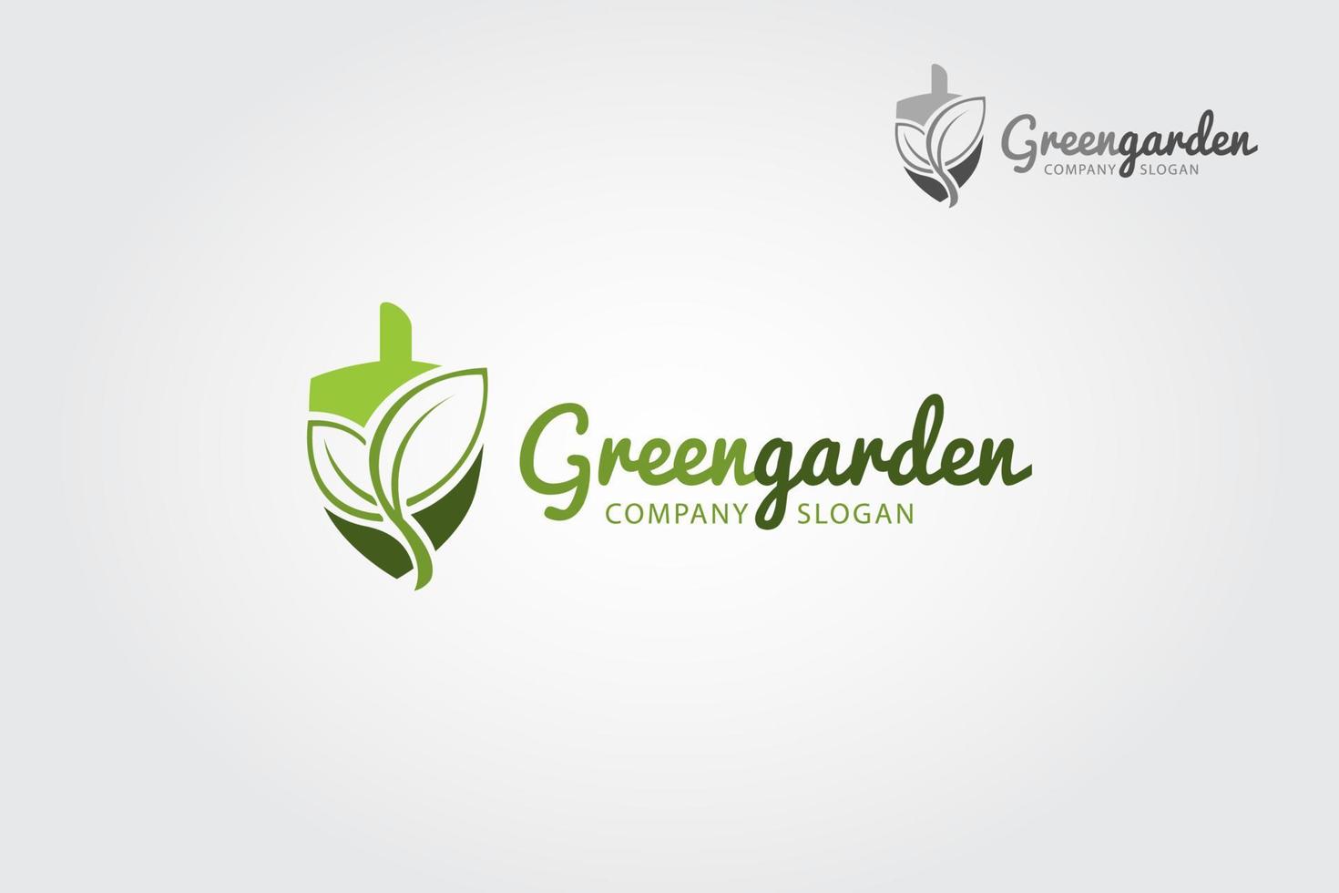 plantilla de logotipo de vector de jardín verde. este logotipo está diseñado para cualquier tipo de empresa. es una plantilla de logotipo con formas simples y se ve muy profesional.