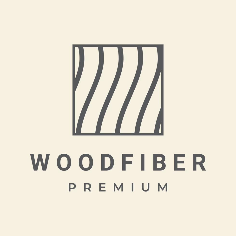 diseño creativo de logotipo de madera y fibra natural, carpintero y tablón de madera con herramienta de artesano de sierra. ilustración vectorial vector