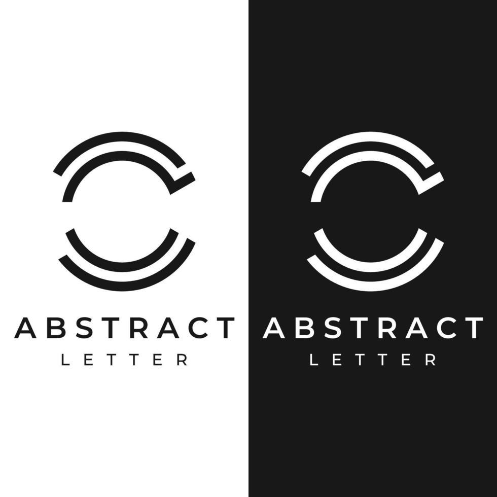 Creative design abstract template element initial letter C monogram or modern geometry. Elegant, minimalist and modern letter C. Logo for business, business and company cards. vector