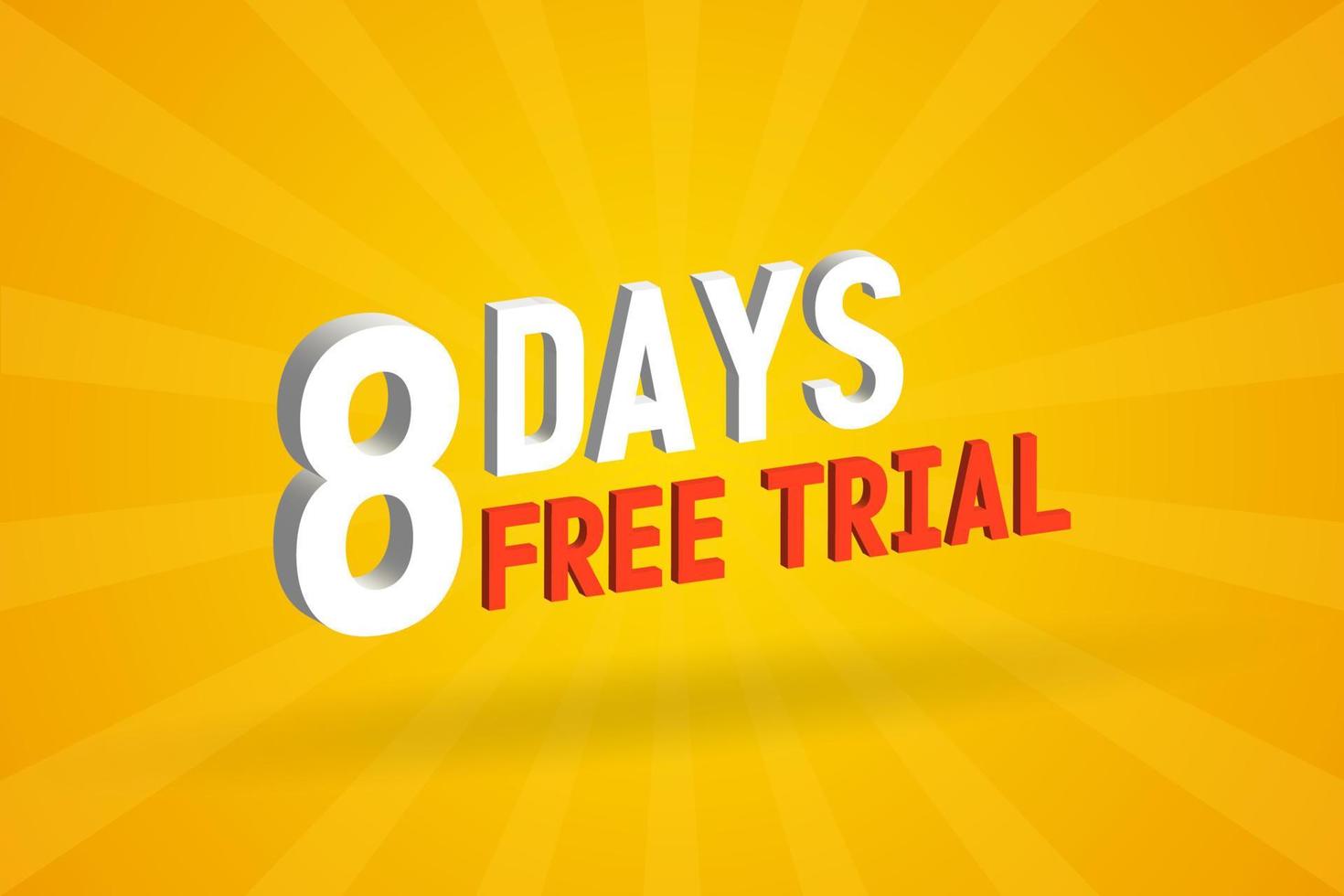 Free offer 8 Days free Trial 3D text stock vector