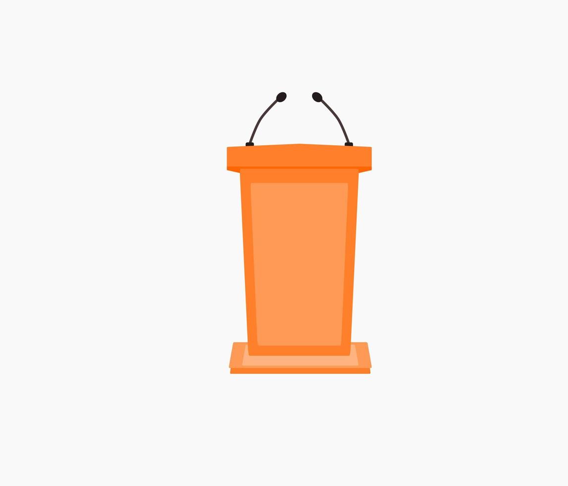 Podium Tribune Rostrum Stand with Microphones icon vector