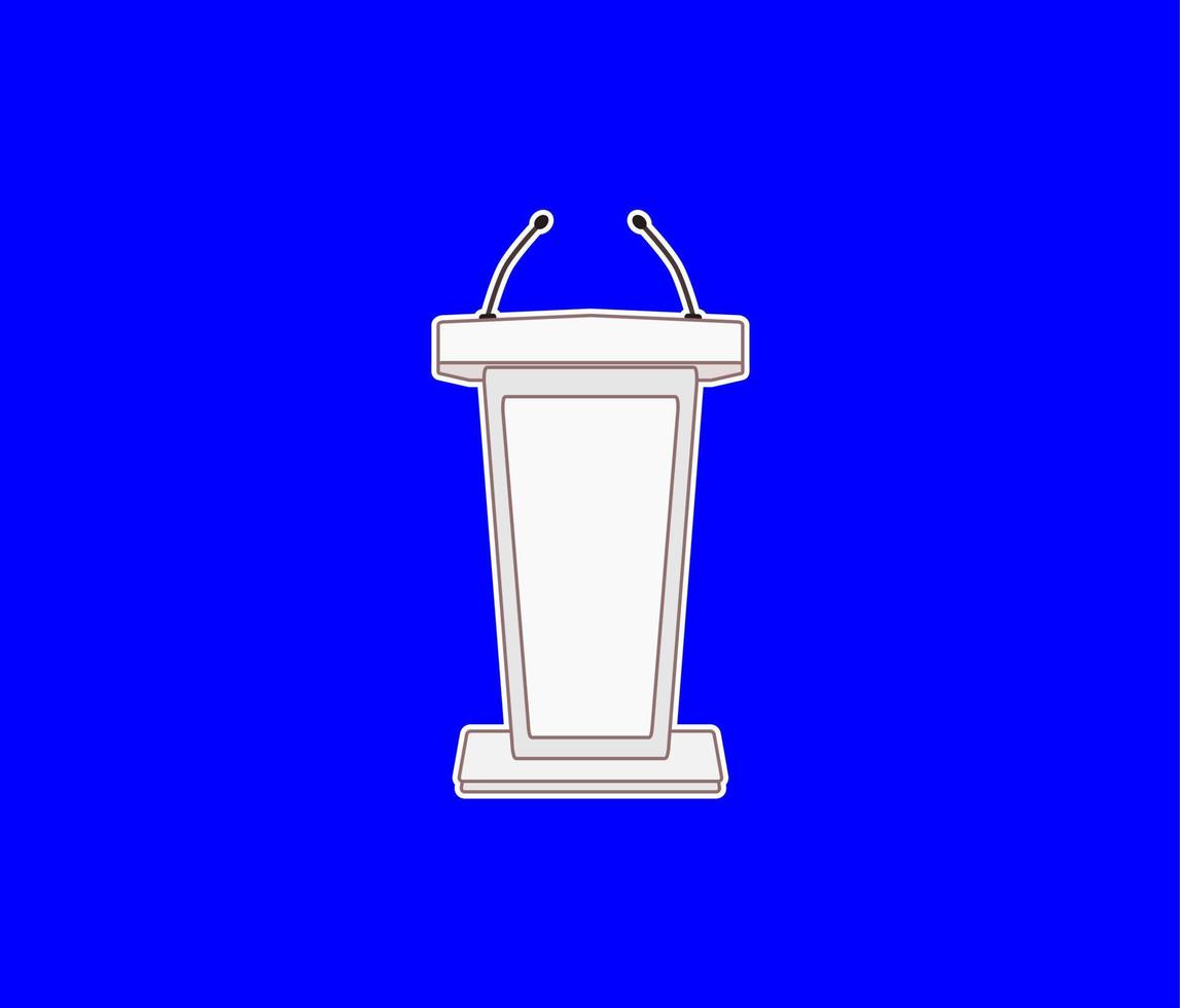 Podium Tribune Rostrum Stand with Microphones icon vector
