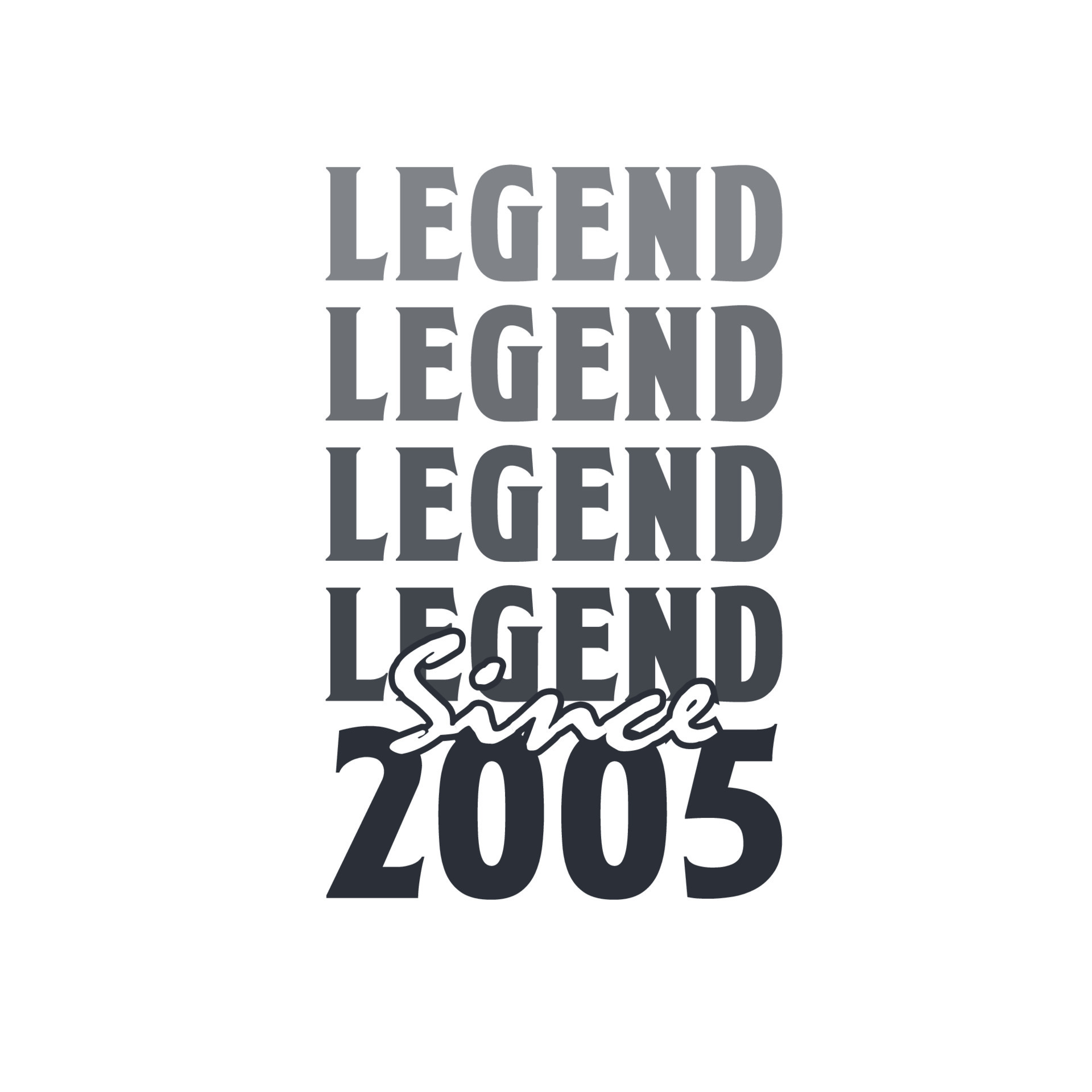Legend Since 2005, Born in 2005 birthday design 13861972 Vector Art at