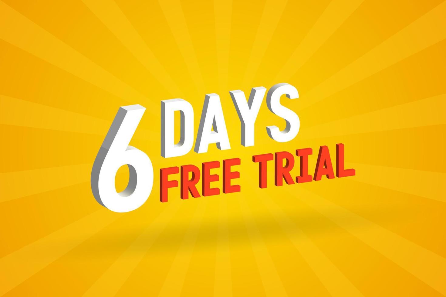 Free offer 6 Days free Trial 3D text stock vector