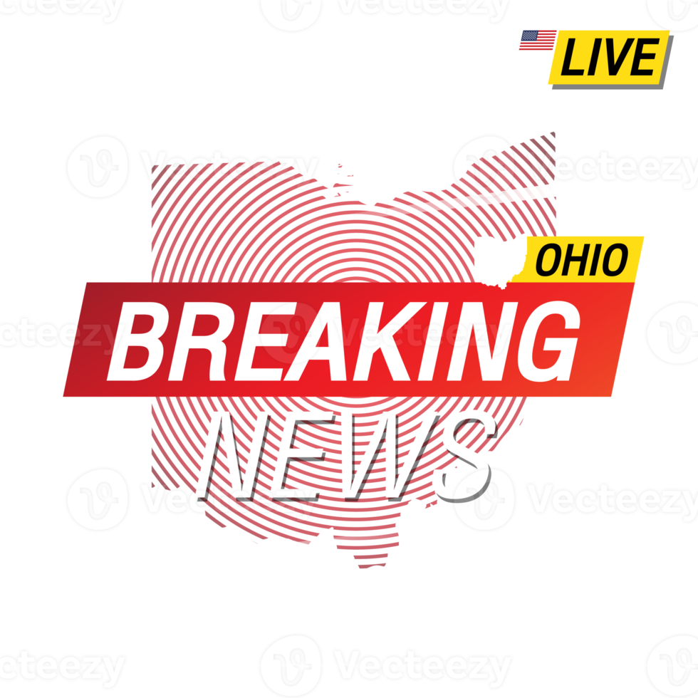 Breaking news. United states of America  Ohio and map on image illustration. png