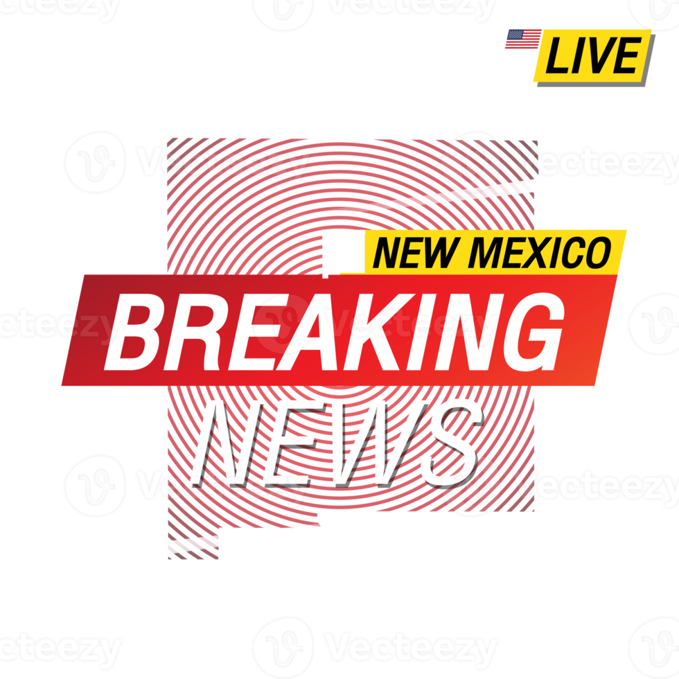 Breaking news. United states of America  New Mexico and map on image illustration. png