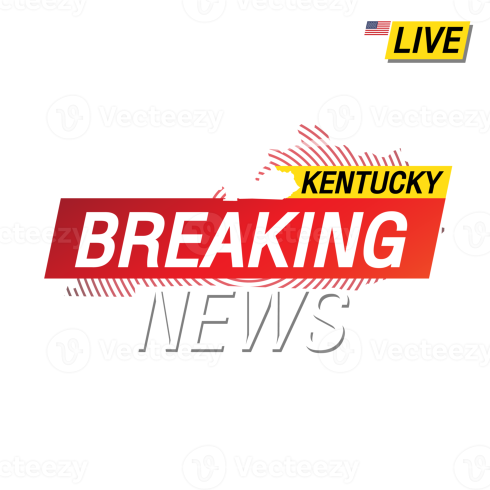 Breaking news. United states of America Kentucky and map on image illustration. png