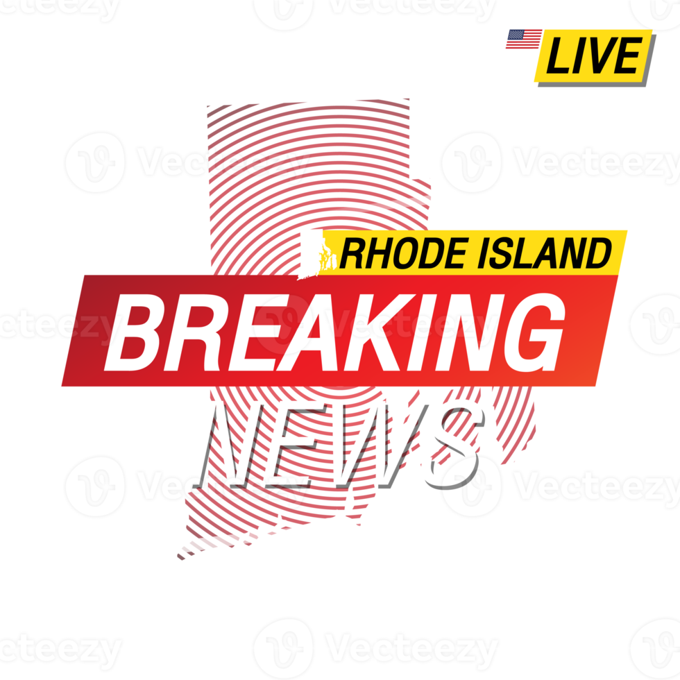 Breaking news. United states of America  Rhode Island and map on  image illustration. png