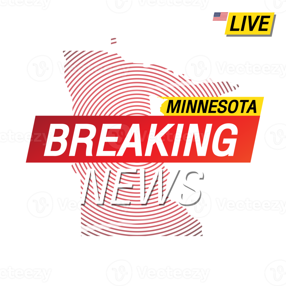 Breaking news. United states of America Minnesota and map on image illustration. png