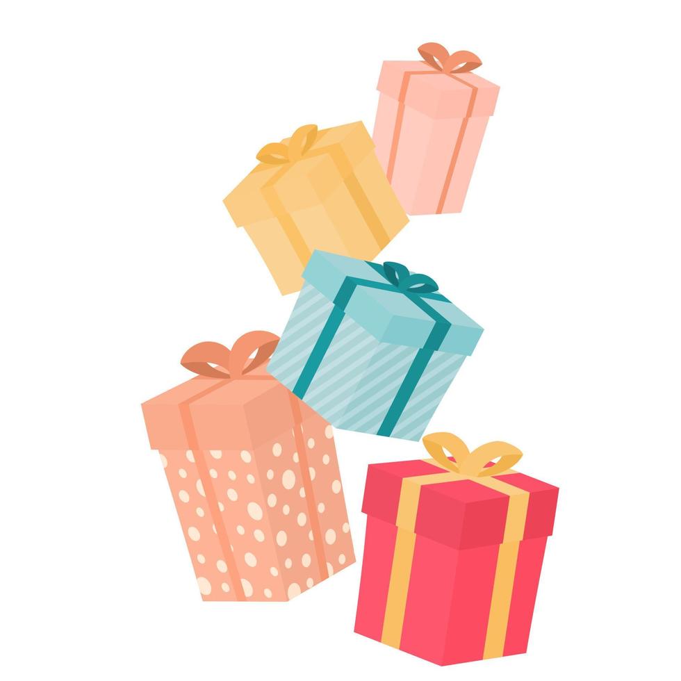 set of gift boxes vector