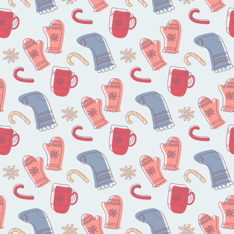 doodle christmas pattern vector