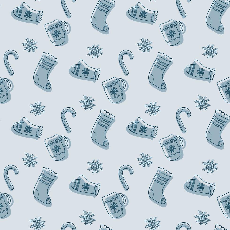 doodle christmas pattern vector