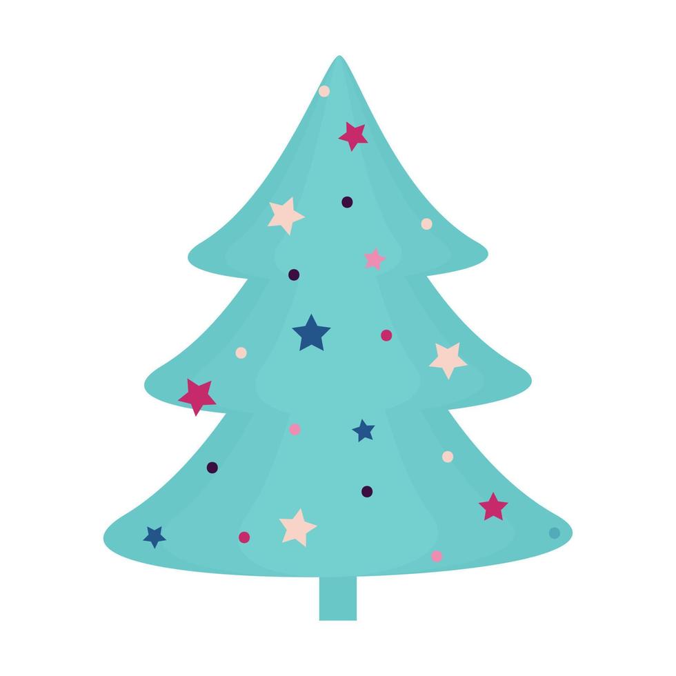 christmas tree with stars vector