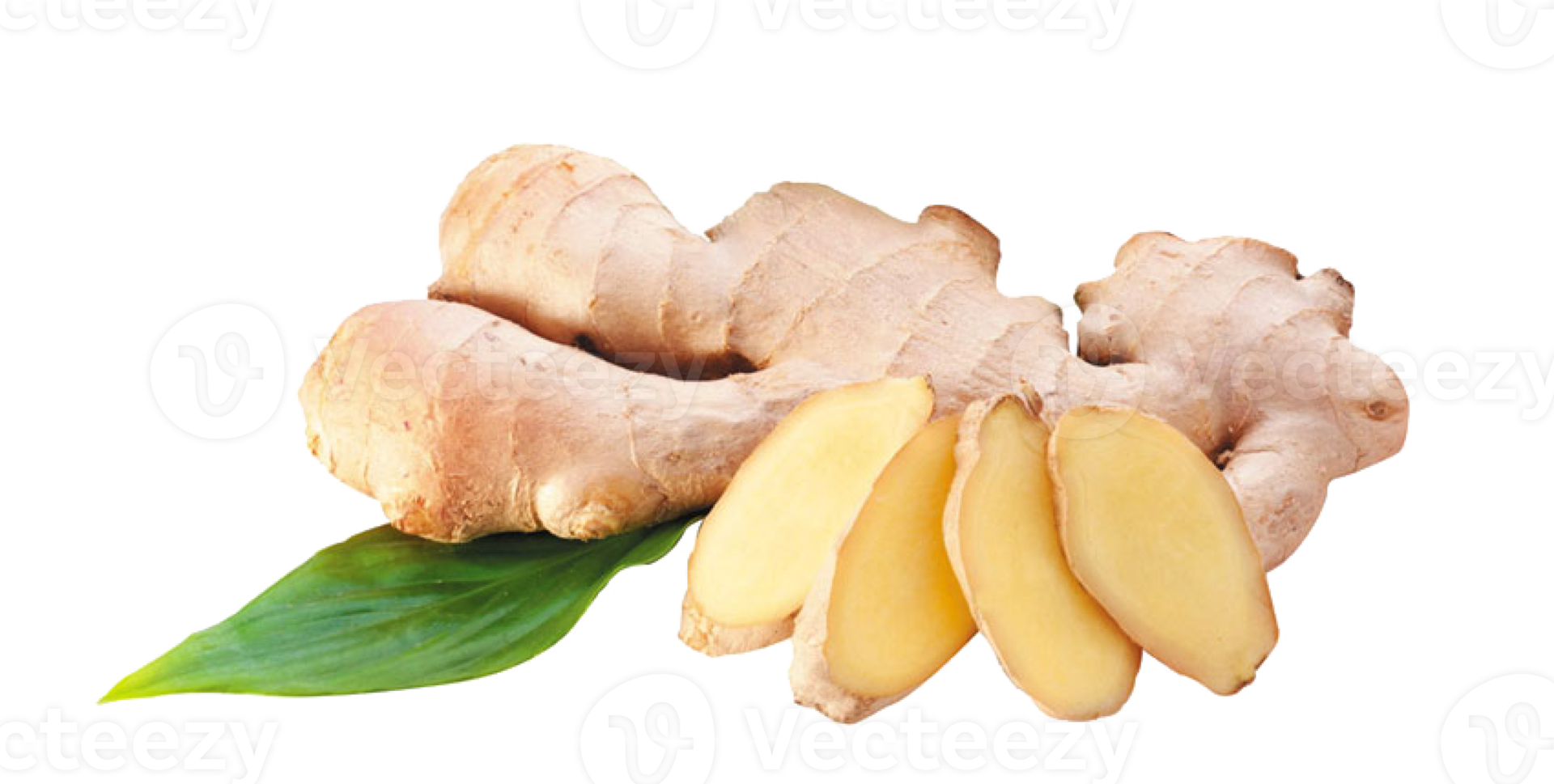 ginger sliced with leaf png