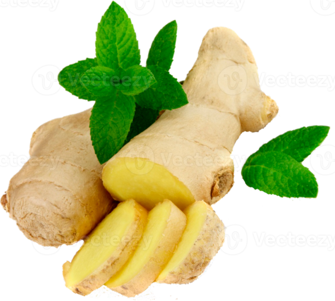 ginger sliced with leaf png