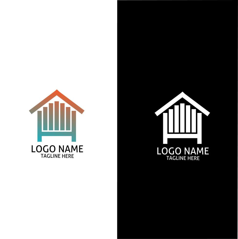 The logo is a combination of the initials letter h, house and network vector