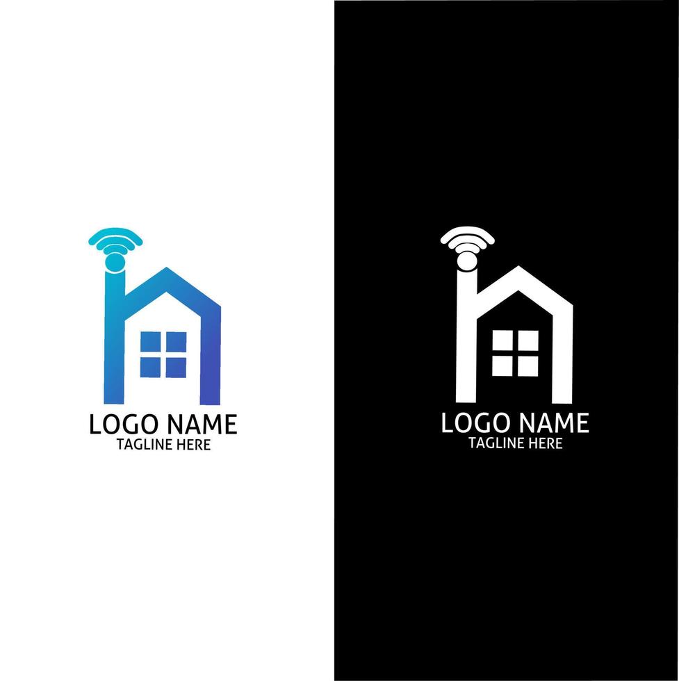 The logo is a combination of the initials letter h, house and network vector