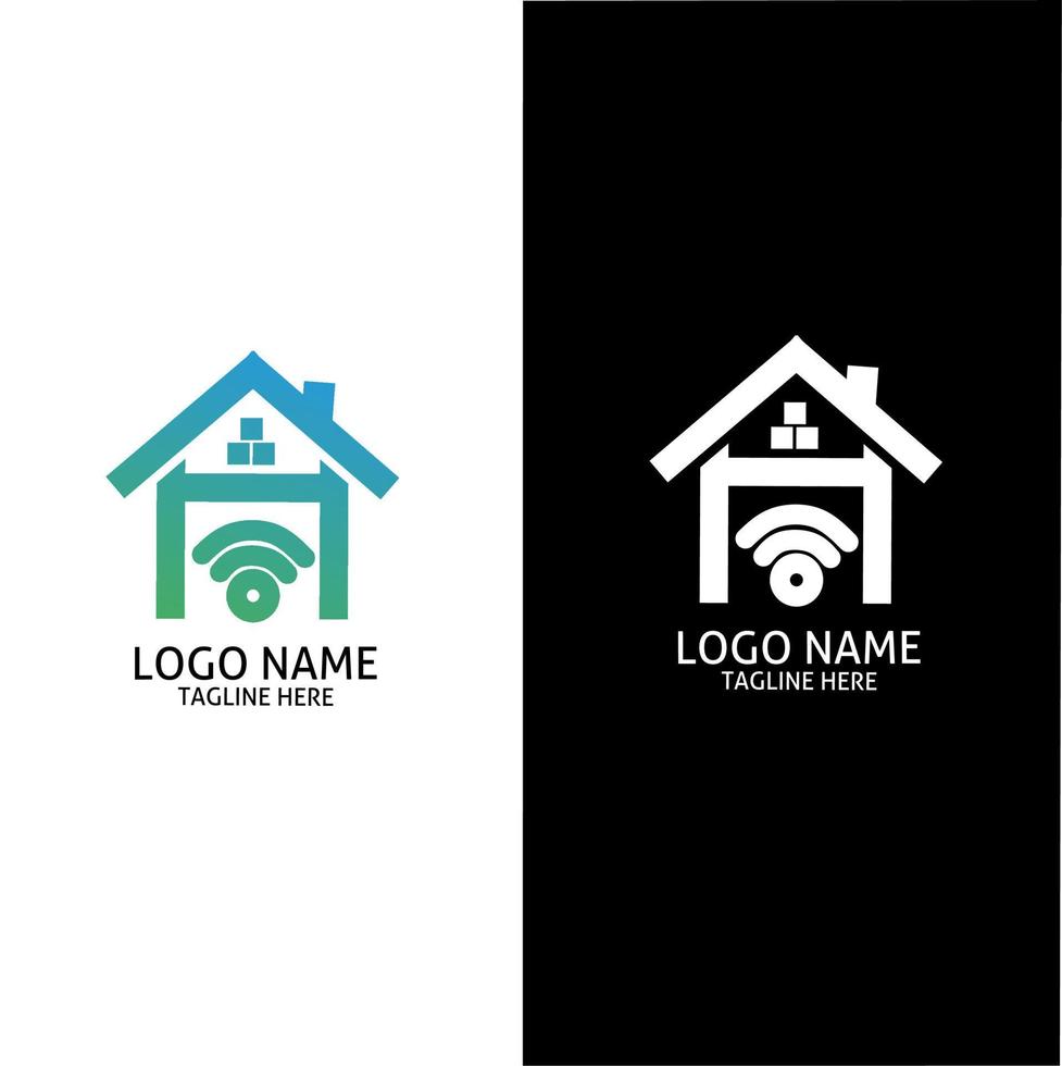The logo is a combination of the initials letter h, house and network vector