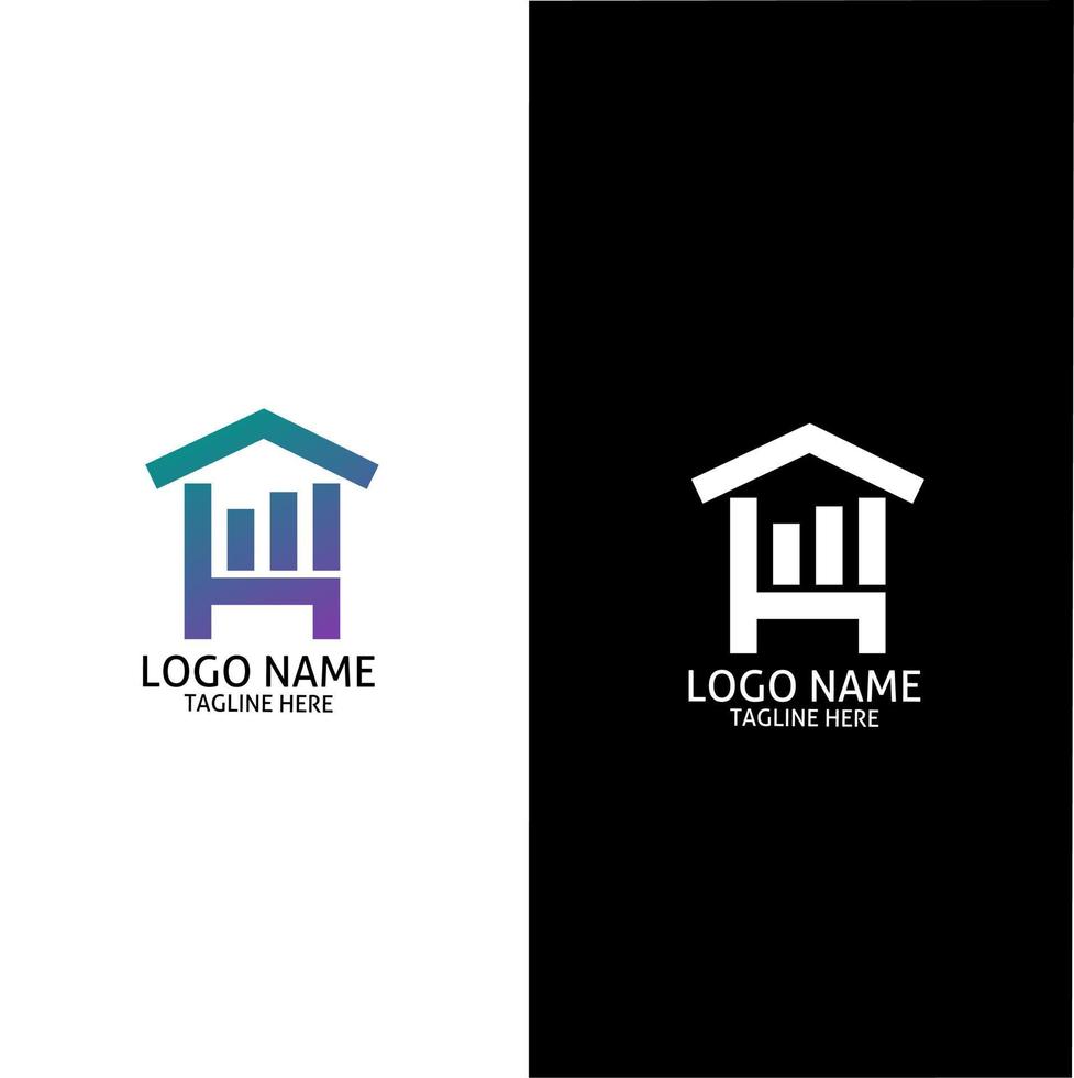 The logo is a combination of the initials letter h, house and network vector