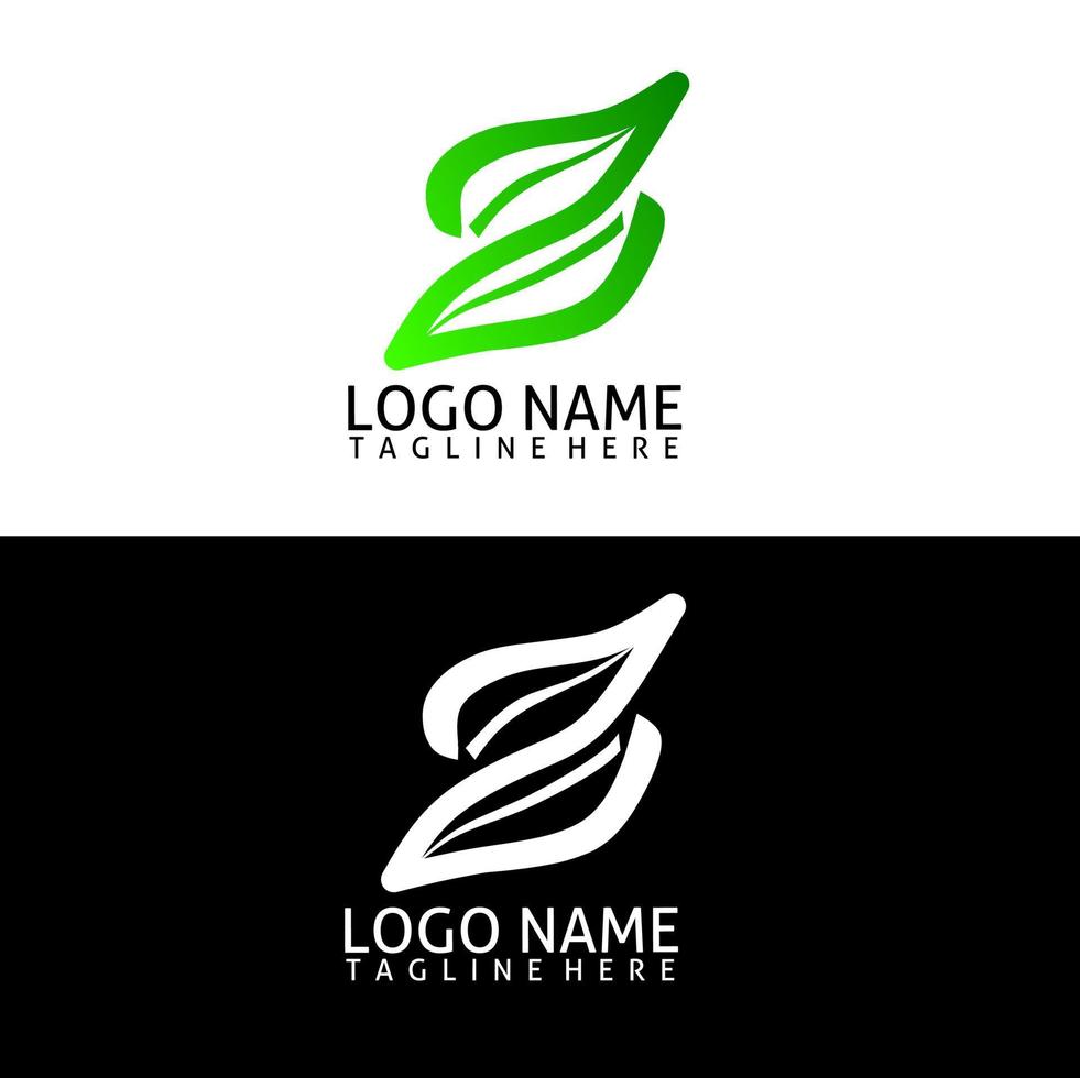 este logo es una combinación de la letra inicial z y las hojas de este logo con un tema natural vector