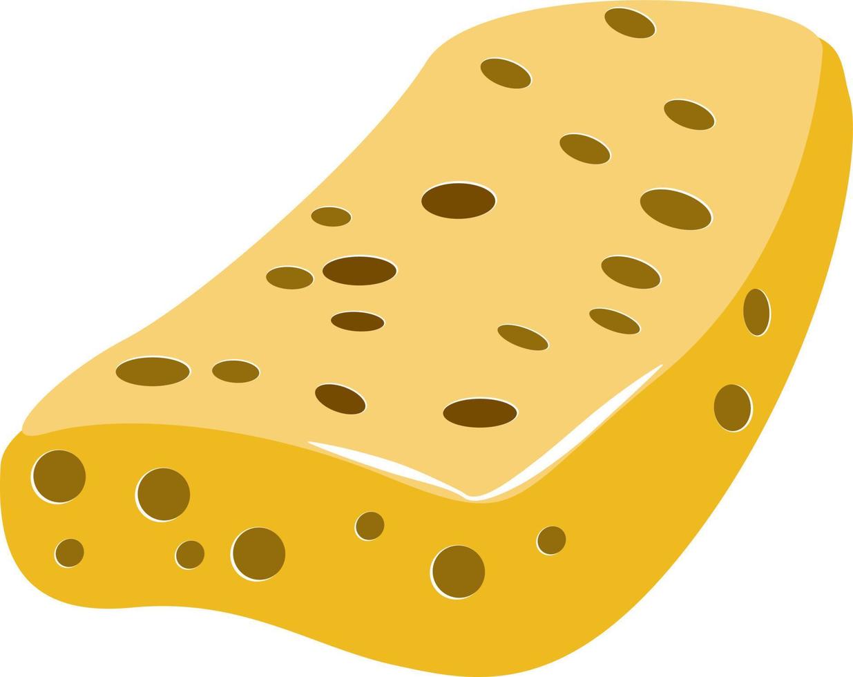 Yellow sponge, illustration, vector on white background.